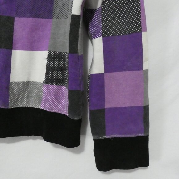 WEST FORTYNINE | medium | Checkered Hoodie With Zip - Hood - Thumbholes *stains - Picture 15 of 16